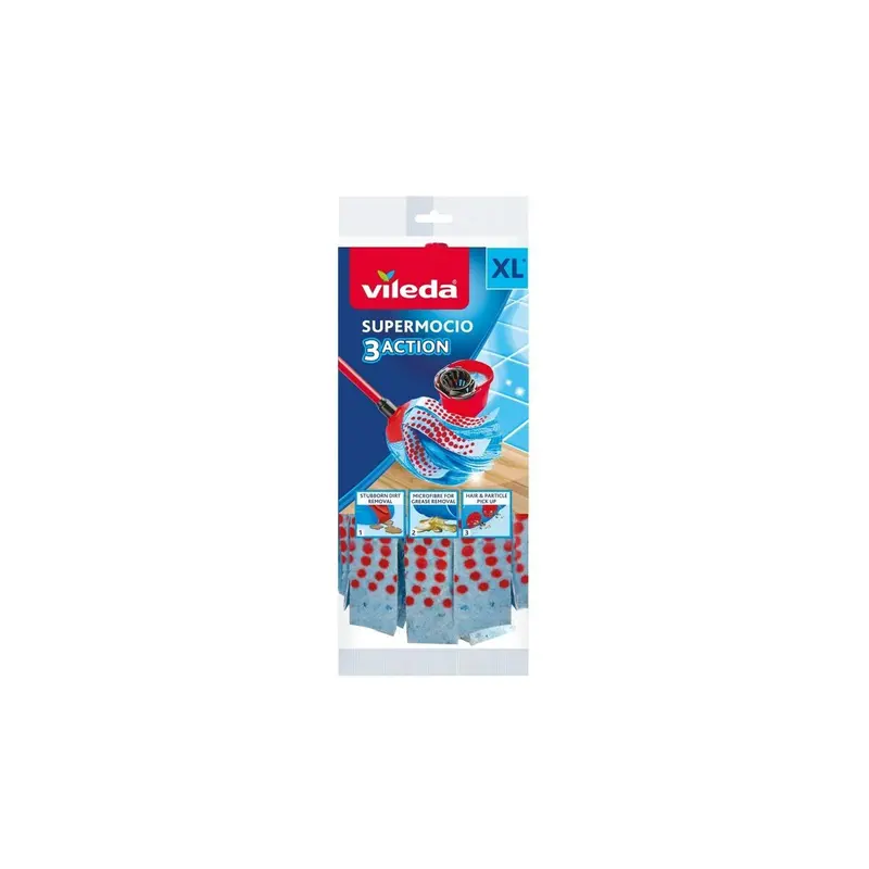 Replacement Vileda 3Action Velour Xl Mop Polyamide Polyester Cellulose (1 Unit) 1