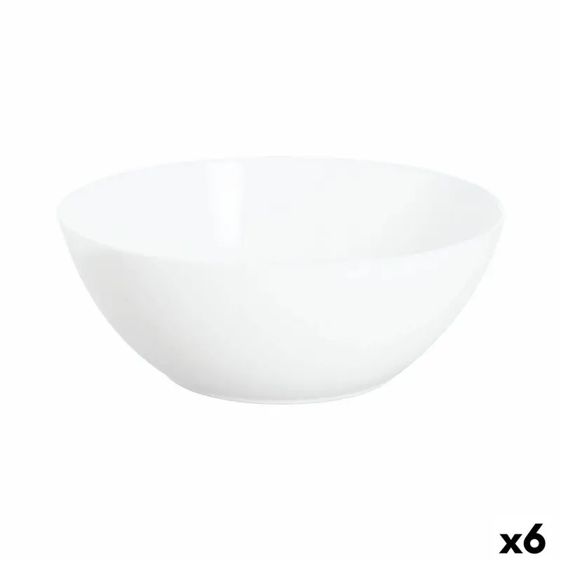 Salad Bowl Luminarc Apy White Glass Ø 21 Cm (6 Units) 1