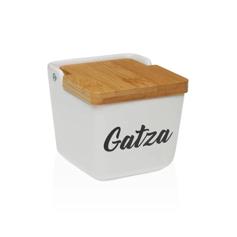 Salt Shaker With Lid Versa Gatza White Ceramic 12,2 X 11,5 X 12,2 Cm 1