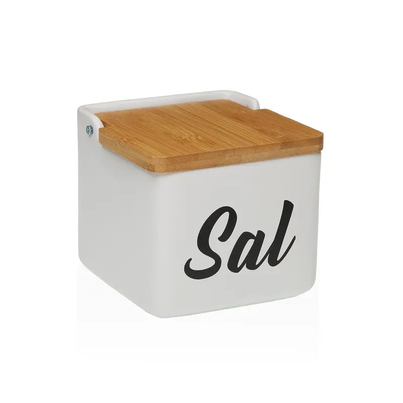 Salt Shaker With Lid Versa Sal White Ceramic 12,2 X 11,5 X 12,2 Cm 1