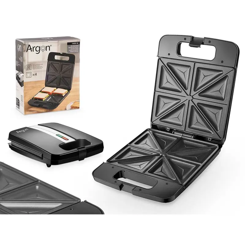 Sandwich Maker Argon Black Steel 1400 W 1