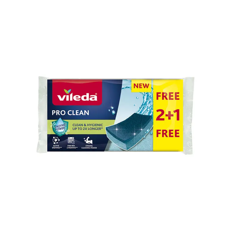 Scourer Vileda Fce Pro Clean 2+1 Blue Foam (3 Pieces) 1