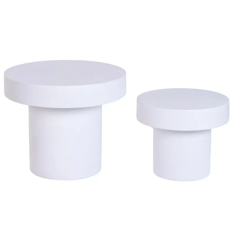 Set Of 2 Tables Home Esprit White 60 X 60 X 50 Cm (2 Units) 1