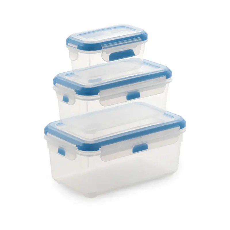 Set Of 3 Lunch Boxes Sp Berner Super Lock Rectangular Transparent Plastic (3 Units) 1