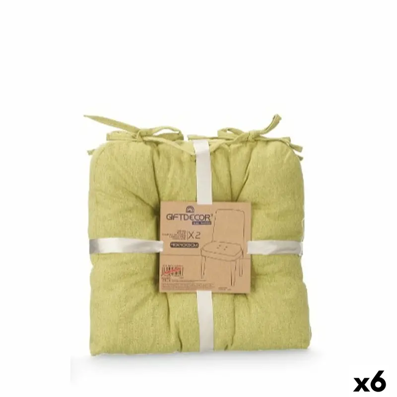 Set Of Cushions Gift Decor Green 40 X 40 X 7 Cm 2 Pieces (6 Units) 1