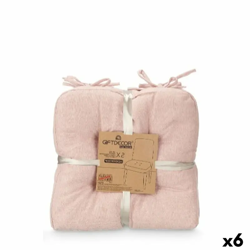 Set Of Cushions Gift Decor Pink 40 X 40 X 7 Cm 2 Pieces (6 Units) 1