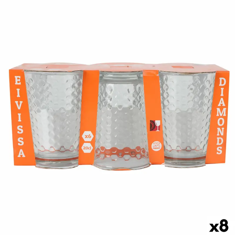 Set Of Glasses La Mediterránea Diamonds 6 Pieces (8 Units) 1