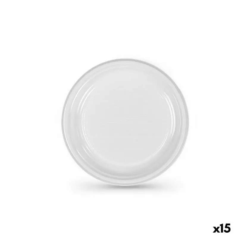 Set Of Reusable Plates Algon White Plastic 17 X 17 X 1,5 Cm (36 Units) 1