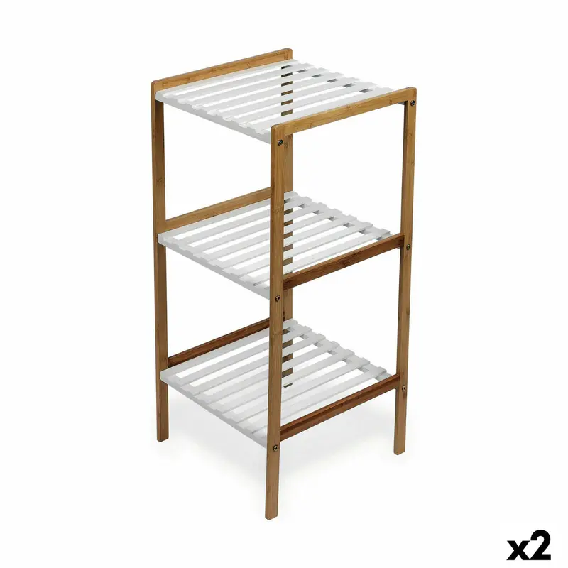 Shelves Confortime White Bamboo 35 X 35 X 76,2 Cm (2 Units) 1