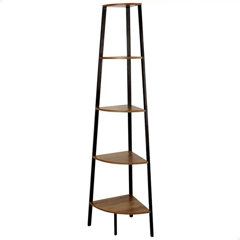 Shelves Max Home Black Iron Mdf Wood 5 Shelves 35 X 160 X 35 Cm 1