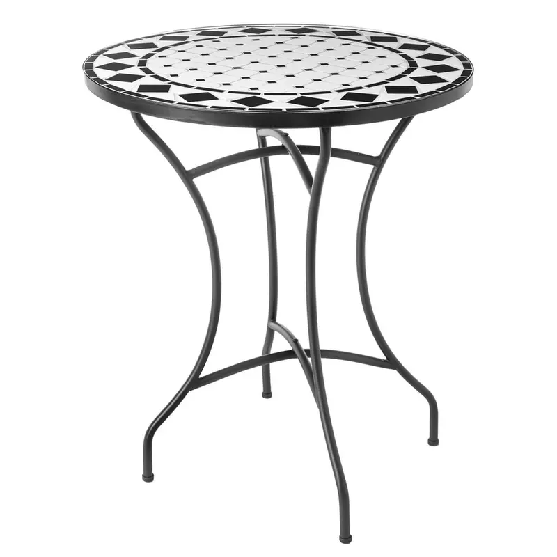 Side Table Delfos White Black 60 X 60 X 72 Cm 1