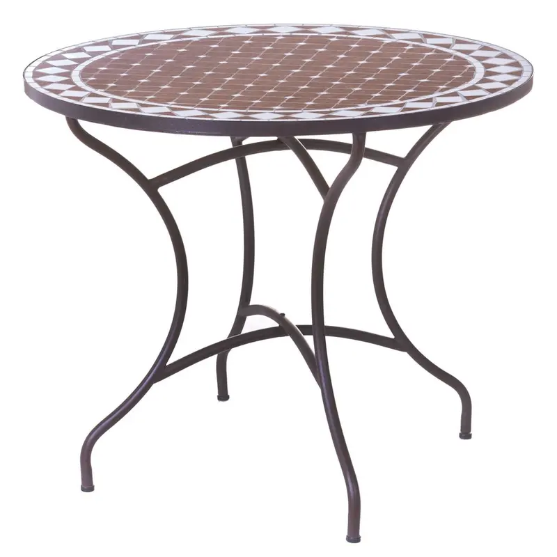 Side Table Persea White Brown Ceramic 90 X 90 X 75 Cm 1