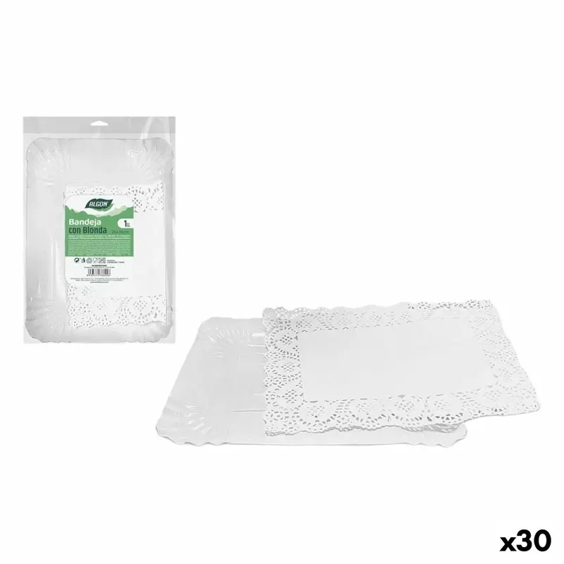 Snack Tray Algon Rectangular 26 X 36 Cm (30 Units) 1