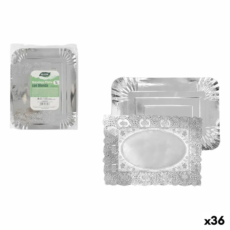 Snack Tray Algon Rectangular 32 X 39 Cm (36 Units) 1