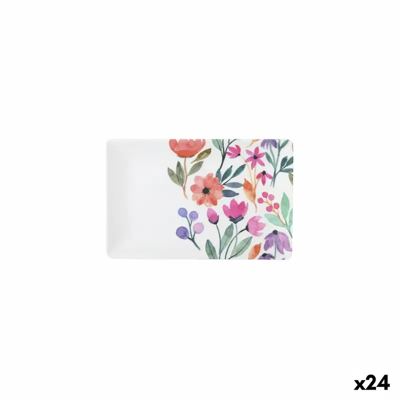 Snack Tray La Mediterránea Flowers 20 X 13 X 2 Cm (24 Units) 1