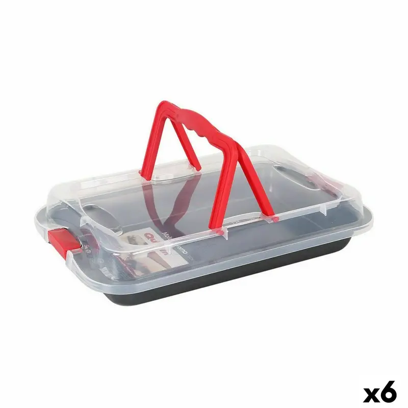 Springform Pan Quttin Carbon Steel Black Transparent 36 X 23 X 4,5 Cm (6 Units) 1
