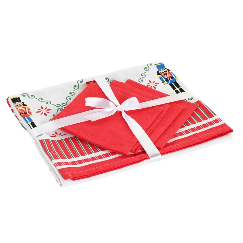 Stain-Proof Resined Tablecloth Home Esprit Red Green Beige (5 Pieces) 1