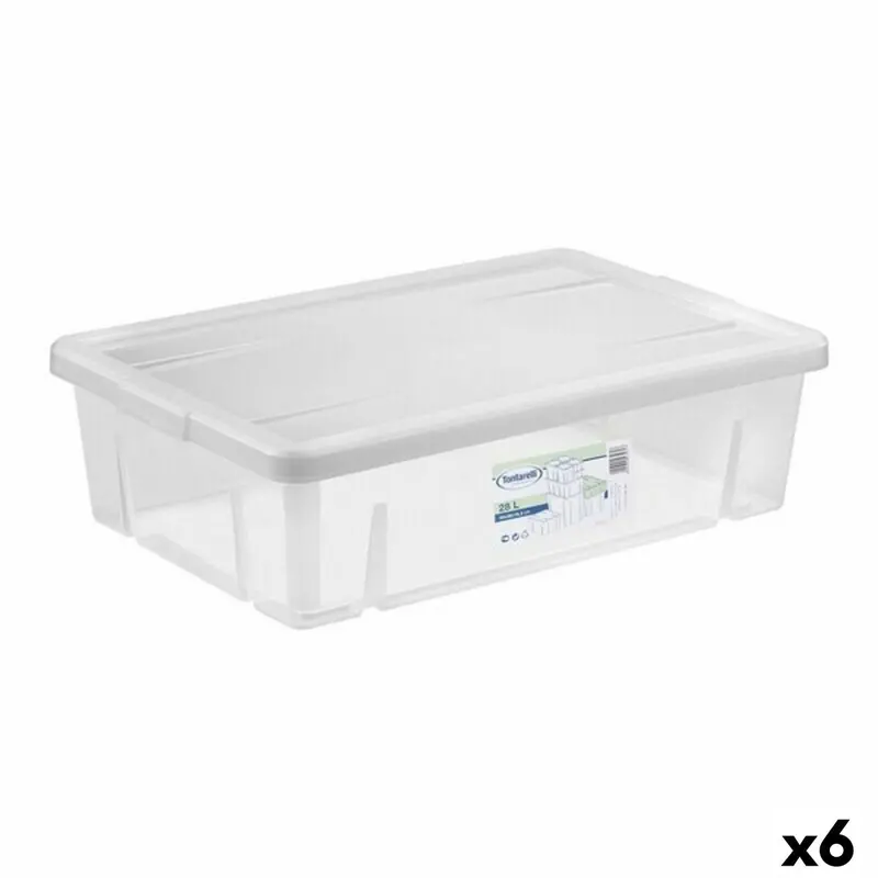Storage Box With Lid Tontarelli 84895 28 L 59 X 39 X 16,5 Cm (6 Units) 1
