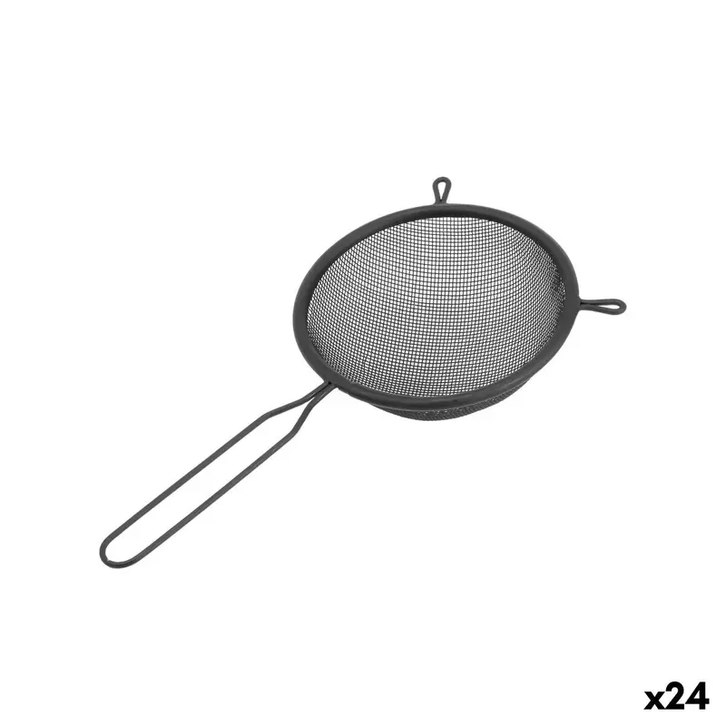 Strainer Quttin Black Metal Ø 10 Cm (24 Units) 1
