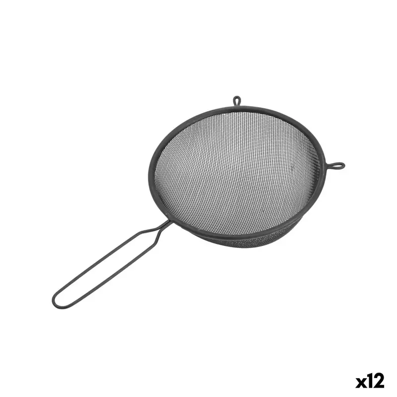Strainer Quttin Black Metal Ø 16 Cm (12 Units) 1