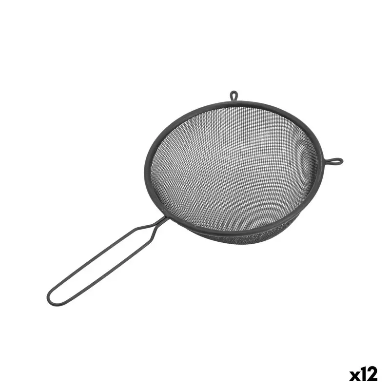 Strainer Quttin Black Metal Ø 20 Cm (12 Units) 1