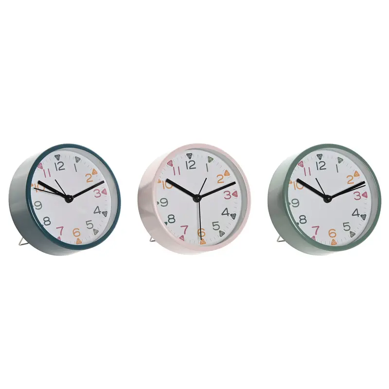 Table Clock Home Esprit Blue Pink Turquoise (3 Units) 1