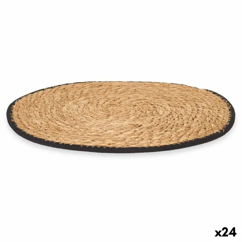 Table Mat Kinvara Black Cotton Marine Algae 35 X 0,6 X 35 Cm (24 Units) 1