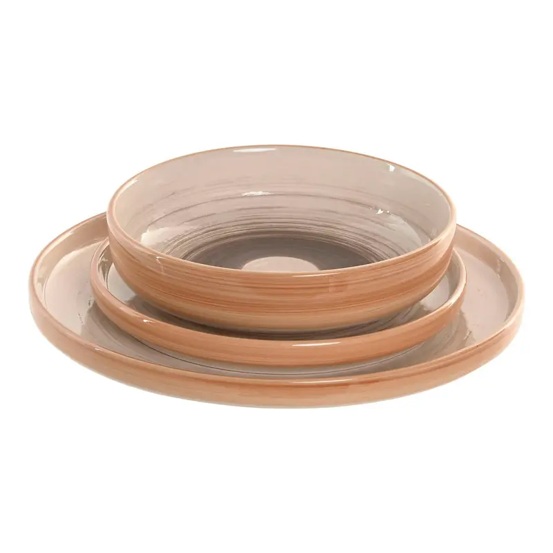 Tableware Home Esprit Beige Stoneware 18 Pieces 1
