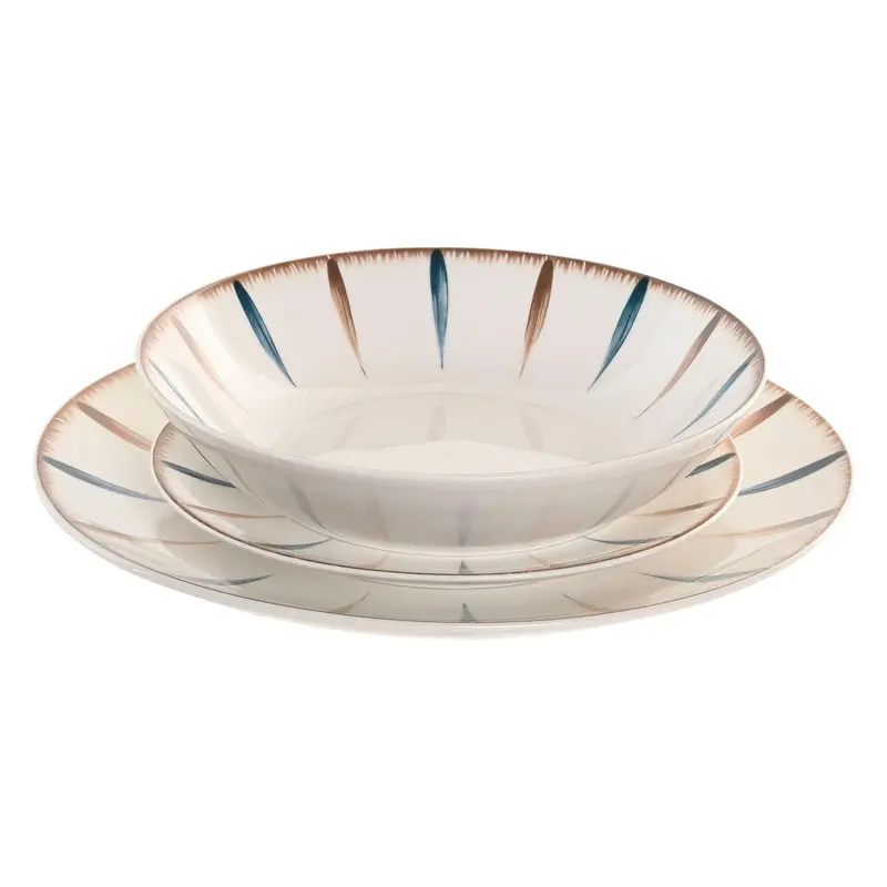 Tableware Home Esprit Blue White Porcelain 18 Pieces 1
