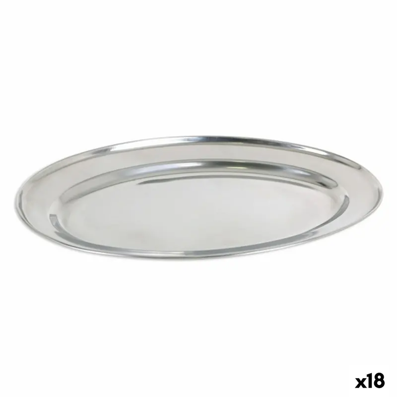 Tray Privilege 42853 Stainless Steel Oval (18 Units) (35 X 22,2 Cm) 1