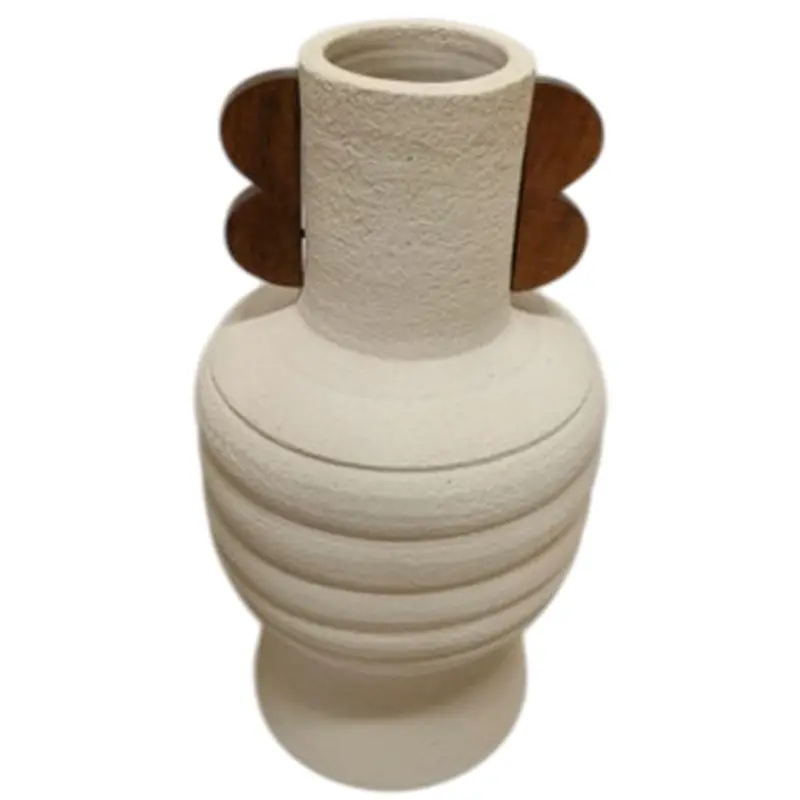 Vase Home Esprit Brown Beige Terracotta Mango Wood 28 X 28 X 33 Cm 1