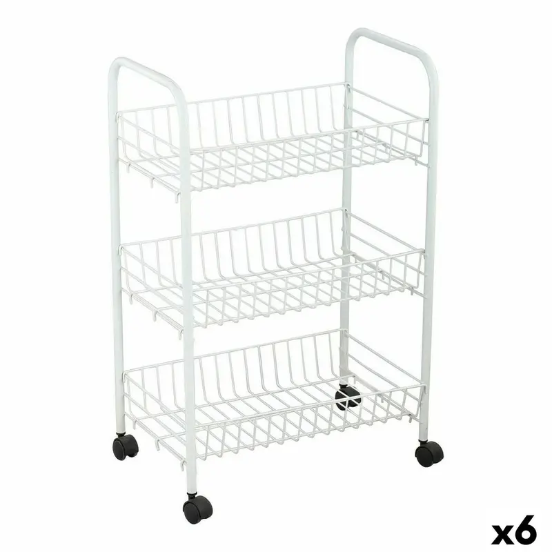Vegetable Trolley Confortime White Metal 3 Shelves 40 X 26 X 62 Cm (6 Units) 1