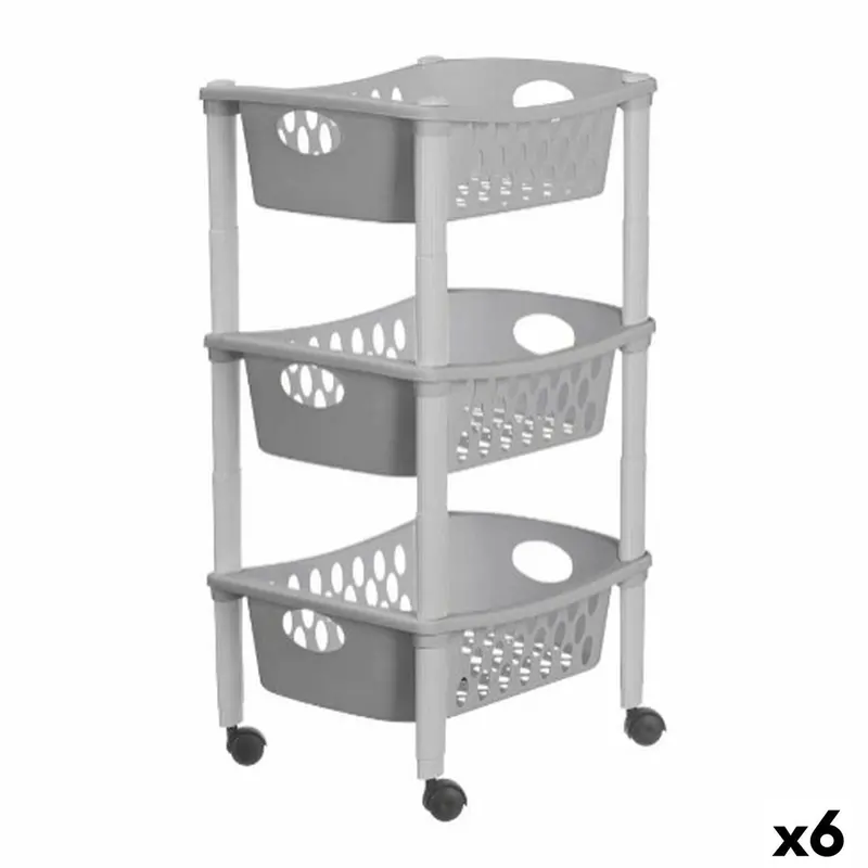 Vegetable Trolley Stefanplast Grey Plastic 40 X 29,5 X 68,5 Cm (6 Units) 1