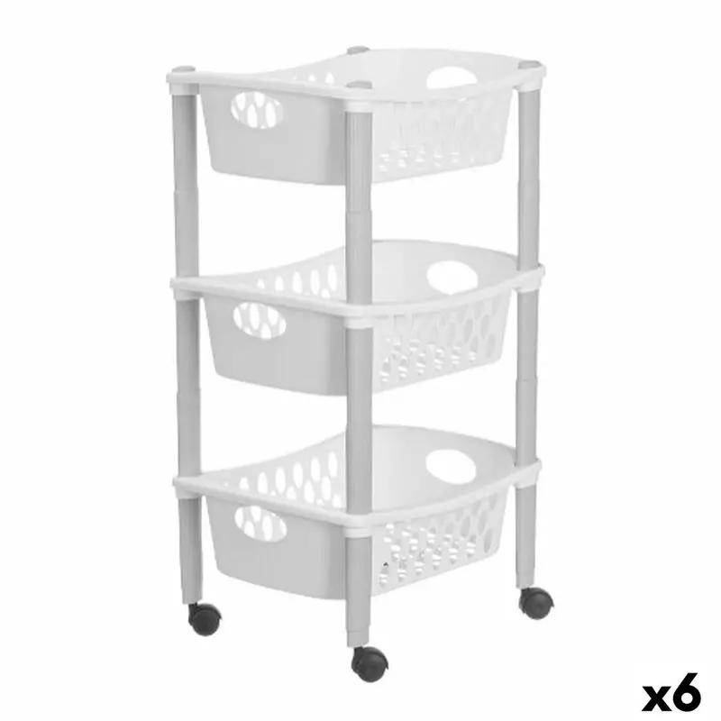 Vegetable Trolley Stefanplast White Plastic 40 X 29,5 X 68,5 Cm (6 Units) 1