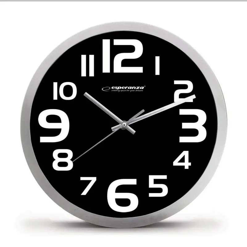 Wall Clock Esperanza Ehc013k White Black 250 Mm 1