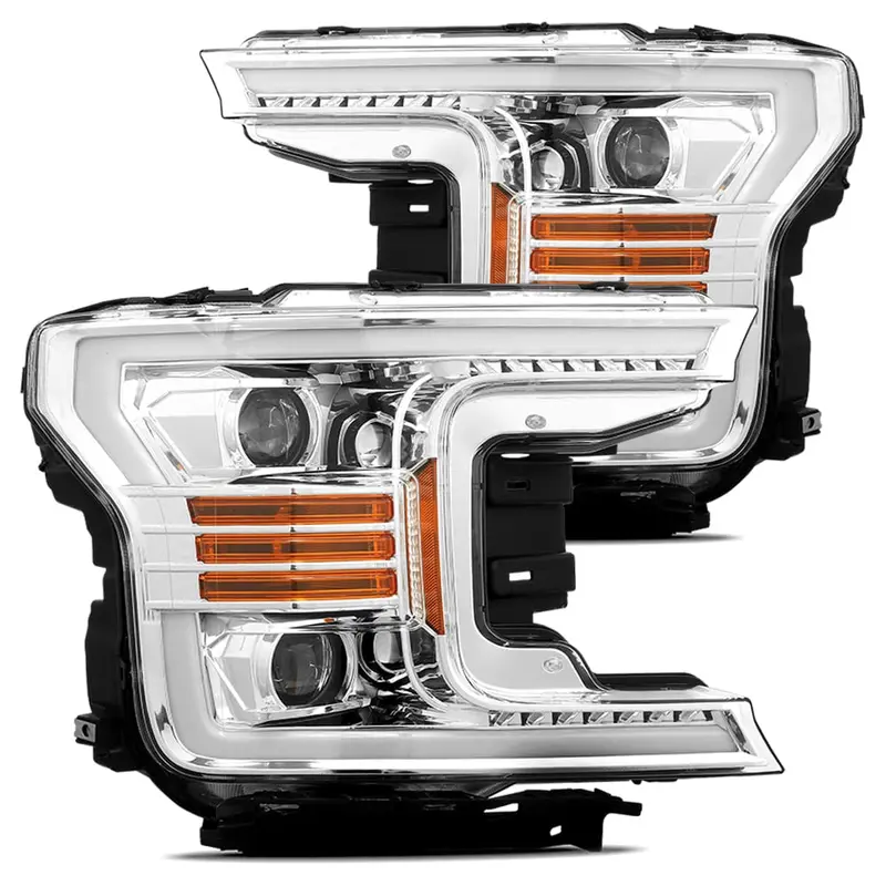 Alpharex 880187 Projector Headlights – Plank-Style Chrome Design 1