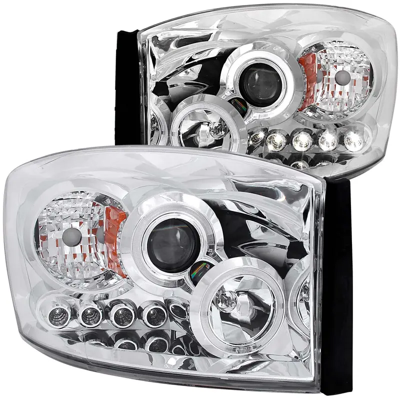Anzo Usa 111210 Projector Headlight Set – Halo Rings, Clear Lens, Chrome Housing (Pair) 1