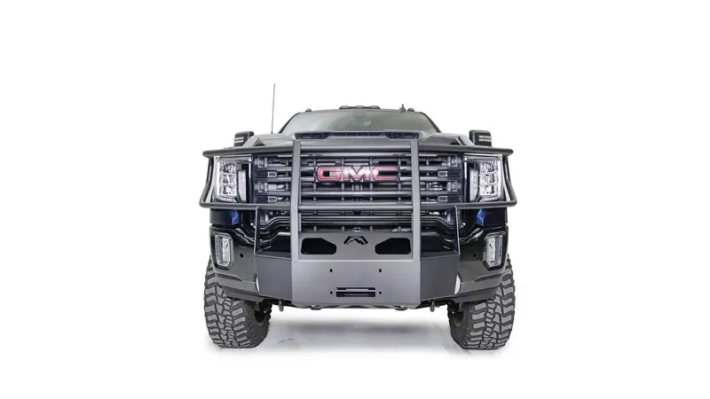 Fab Fours Winch Mount Plate – Two-Stage Black Powder-Coated Steel, Gm-Specific Fitment 1