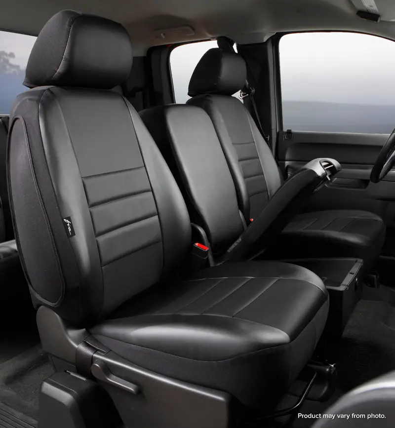 Fia Leatherlite Custom Seat Covers – Black/Black Two-Tone Design For Oem Seats 1