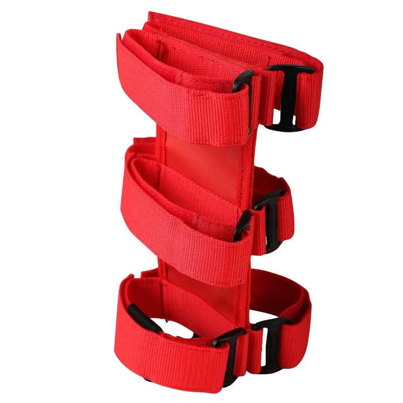 Rugged Ridge Fire Extinguisher Holder – Red Powder-Coated Steel, Single Mount For Jeep Roll Bars 1