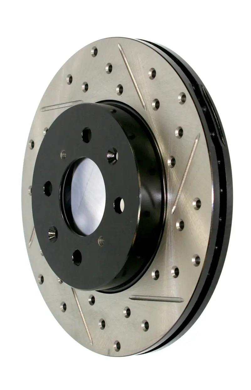 Stoptech 127.65106L Sport Brake Rotor – Drilled And Slotted, Rear Left Side 1