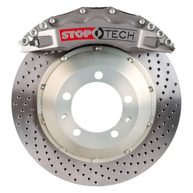 Stoptech Trophy Sport Big Brake Kit – Front, Silver Calipers, Drilled Two-Piece Rotors (83.153.6D00.R2) 1